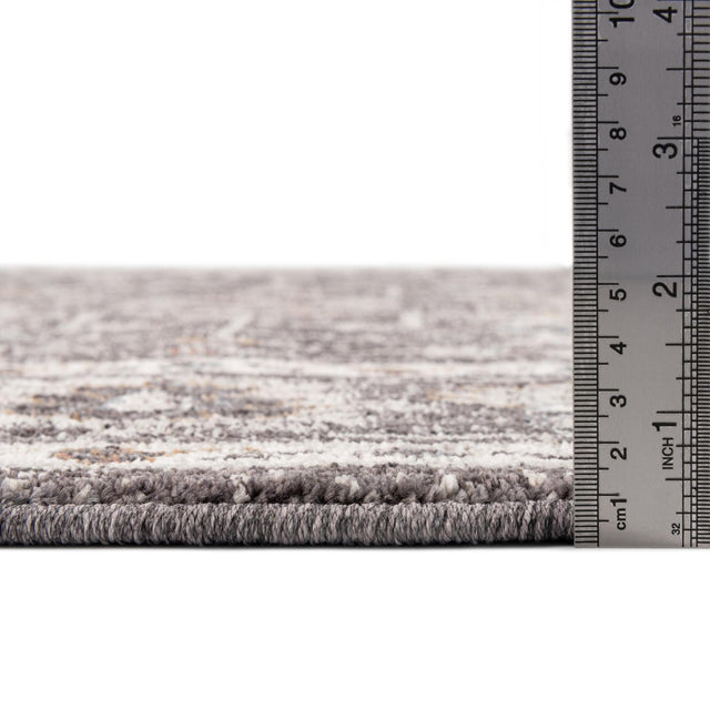 Charcoal Gray 7' 10 x 10' Eco Traditional Rectangle Area Rug 100% Recycled Space Dyed Polyester With Cotton Backing Classic Pattern Carpet for Living, Dining, Office Space for Sale at Rug Engine