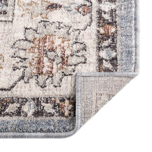 Harbor Blue 7' 10 x 10' Eco Traditional Rectangle Area Rug 100% Recycled Space Dyed Polyester With Cotton Backing Classic Pattern Carpet for Living, Dining, Office Space for Sale at Rug Engine