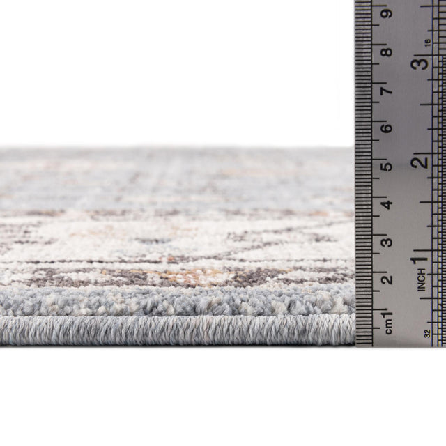 Harbor Blue 2' 7 x 12' Eco Traditional Runner Area Rug 100% Recycled Space Dyed Polyester With Cotton Backing Classic Pattern Carpet for Living, Dining, Office Space for Sale at Rug Engine