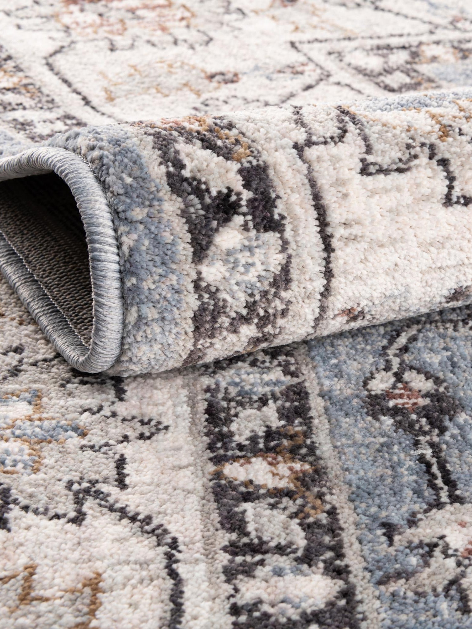 Harbor Blue 2' 7 x 12' Eco Traditional Runner Area Rug 100% Recycled Space Dyed Polyester With Cotton Backing Classic Pattern Carpet for Living, Dining, Office Space for Sale at Rug Engine
