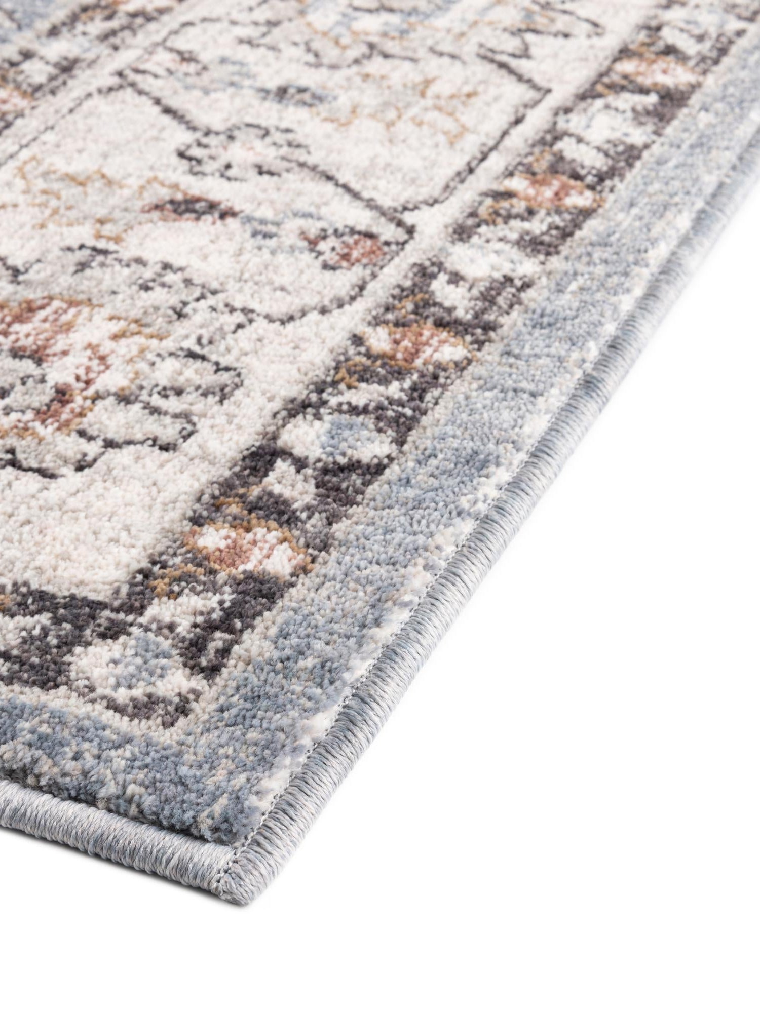Harbor Blue 2' 7 x 12' Eco Traditional Runner Area Rug 100% Recycled Space Dyed Polyester With Cotton Backing Classic Pattern Carpet for Living, Dining, Office Space for Sale at Rug Engine