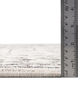 Ivory 7' x 7' Eco Traditional Round Area Rug 100% Recycled Space Dyed Polyester With Cotton Backing Classic Pattern Carpet for Living, Dining, Office Space for Sale at Rug Engine