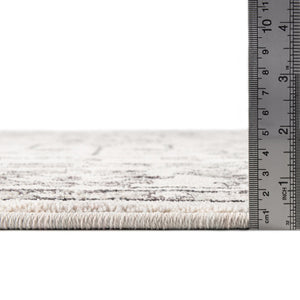 Ivory 2' x 8' Eco Traditional Runner Area Rug 100% Recycled Space Dyed Polyester With Cotton Backing Classic Pattern Carpet for Living, Dining, Office Space for Sale at Rug Engine