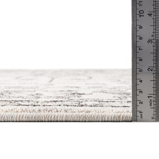 Ivory 2' x 8' Eco Traditional Runner Area Rug 100% Recycled Space Dyed Polyester With Cotton Backing Classic Pattern Carpet for Living, Dining, Office Space for Sale at Rug Engine
