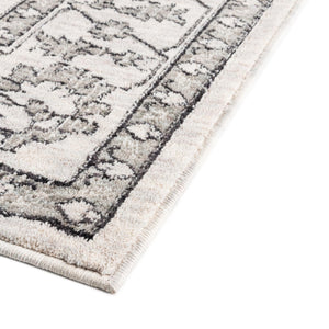 Ivory 2' x 8' Eco Traditional Runner Area Rug 100% Recycled Space Dyed Polyester With Cotton Backing Classic Pattern Carpet for Living, Dining, Office Space for Sale at Rug Engine