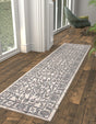 Ivory 2' x 8' Eco Traditional Runner Area Rug 100% Recycled Space Dyed Polyester With Cotton Backing Classic Pattern Carpet for Living, Dining, Office Space for Sale at Rug Engine