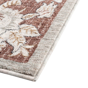 Dusty Rose 2' 7 x 12' Eco Traditional Runner Area Rug 100% Recycled Space Dyed Polyester With Cotton Backing Classic Pattern Carpet for Living, Dining, Office Space for Sale at Rug Engine