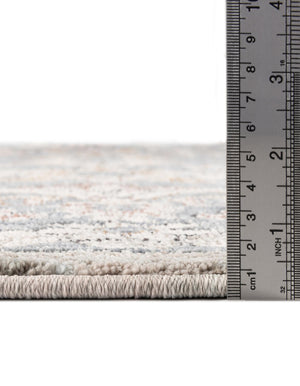 Harbor Blue 3' 3 x 3' 3 Eco Traditional Round Area Rug 100% Recycled Space Dyed Polyester With Cotton Backing Classic Pattern Carpet for Living, Dining, Office Space for Sale at Rug Engine