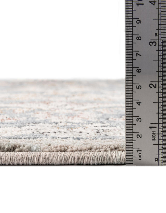 Harbor Blue 3' 3 x 3' 3 Eco Traditional Round Area Rug 100% Recycled Space Dyed Polyester With Cotton Backing Classic Pattern Carpet for Living, Dining, Office Space for Sale at Rug Engine