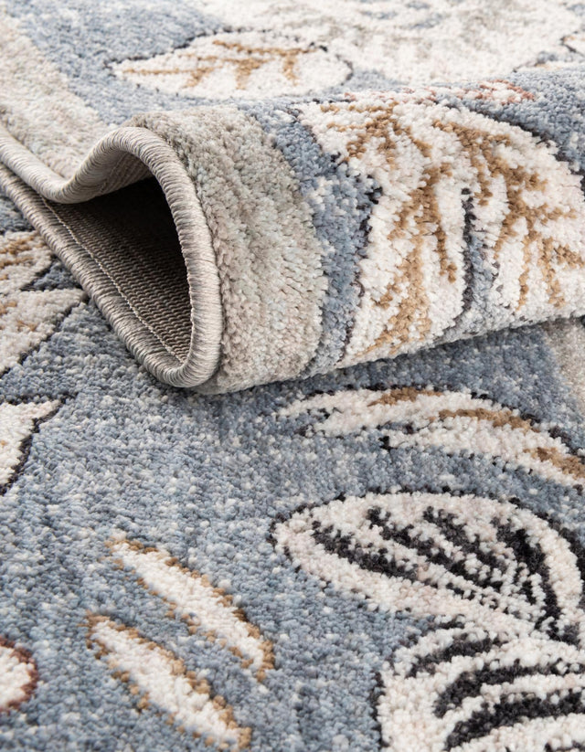 Harbor Blue 3' 3 x 3' 3 Eco Traditional Round Area Rug 100% Recycled Space Dyed Polyester With Cotton Backing Classic Pattern Carpet for Living, Dining, Office Space for Sale at Rug Engine