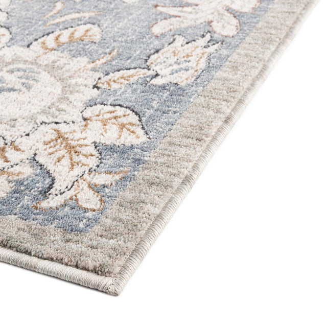 Harbor Blue 2' x 8' Eco Traditional Runner Area Rug 100% Recycled Space Dyed Polyester With Cotton Backing Classic Pattern Carpet for Living, Dining, Office Space for Sale at Rug Engine