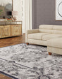 Ivory 7' 10 x 10' Eco Traditional Rectangle Area Rug 100% Recycled Space Dyed Polyester With Cotton Backing Classic Pattern Carpet for Living, Dining, Office Space for Sale at Rug Engine