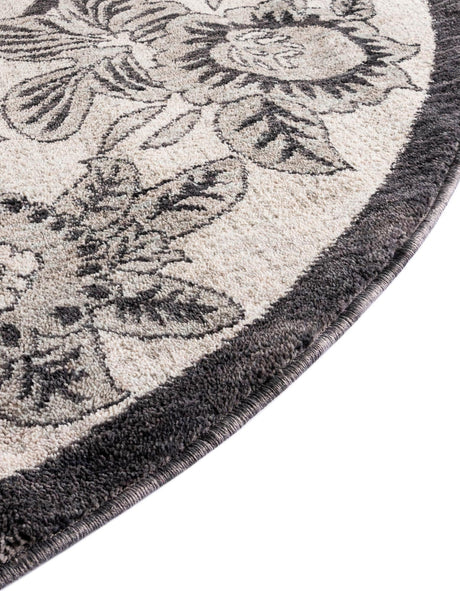 Ivory 3' 3 x 3' 3 Eco Traditional Round Area Rug 100% Recycled Space Dyed Polyester With Cotton Backing Classic Pattern Carpet for Living, Dining, Office Space for Sale at Rug Engine