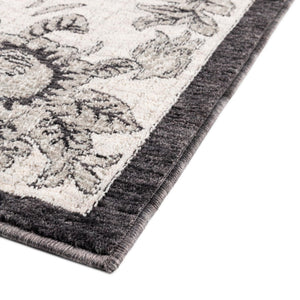 Ivory 2' 7 x 12' Eco Traditional Runner Area Rug 100% Recycled Space Dyed Polyester With Cotton Backing Classic Pattern Carpet for Living, Dining, Office Space for Sale at Rug Engine