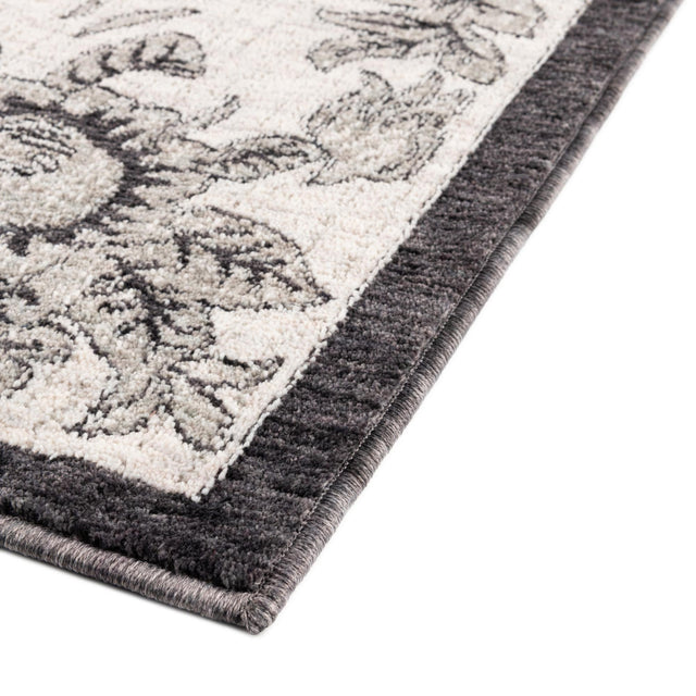 Ivory 2' x 8' Eco Traditional Runner Area Rug 100% Recycled Space Dyed Polyester With Cotton Backing Classic Pattern Carpet for Living, Dining, Office Space for Sale at Rug Engine