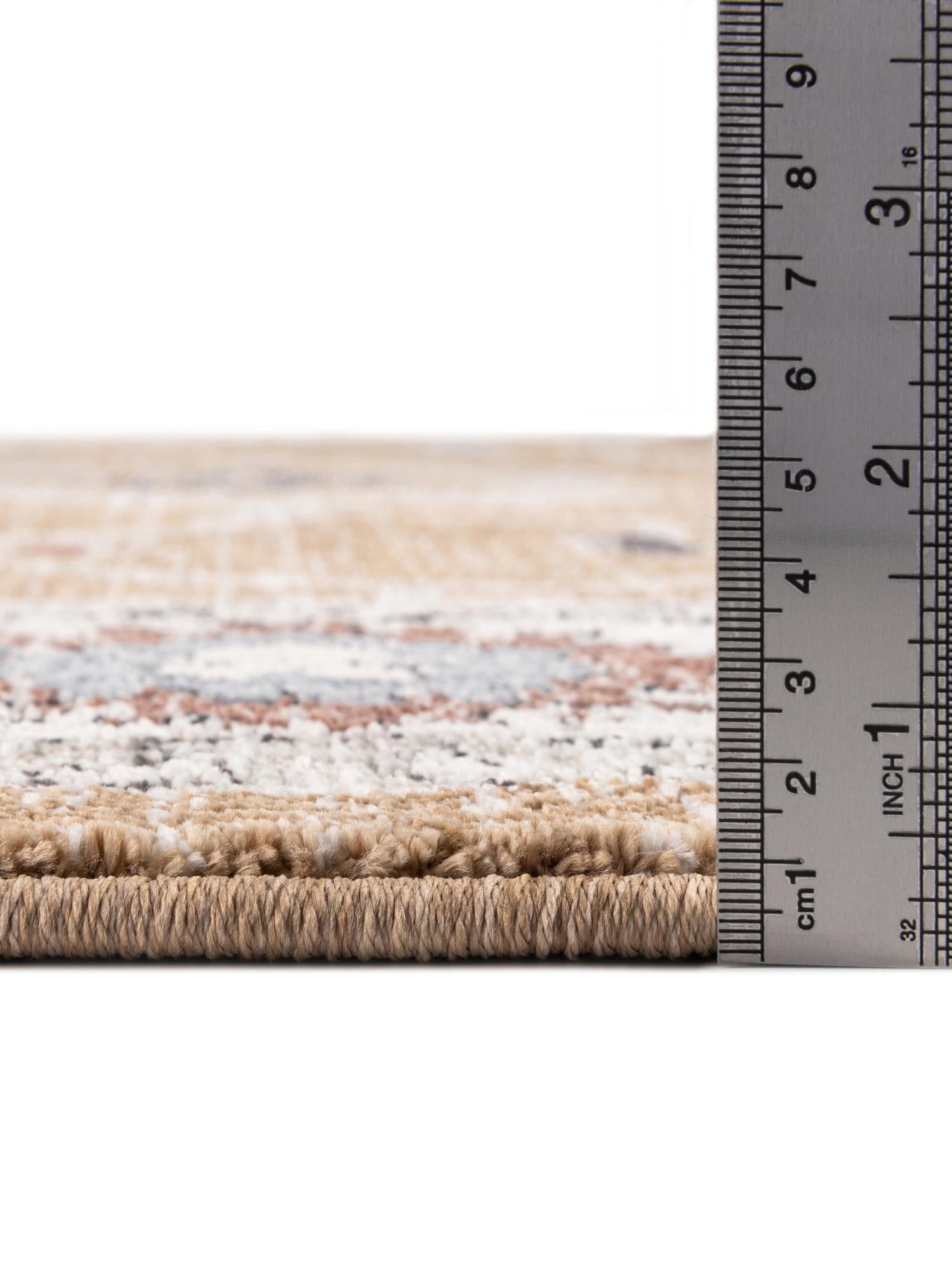 Almond Beige 7' x 7' Eco Traditional Round Area Rug 100% Recycled Space Dyed Polyester With Cotton Backing Classic Pattern Carpet for Living, Dining, Office Space for Sale at Rug Engine