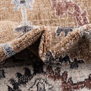 Almond Beige 2' x 8' Eco Traditional Runner Area Rug 100% Recycled Space Dyed Polyester With Cotton Backing Classic Pattern Carpet for Living, Dining, Office Space for Sale at Rug Engine