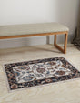 Ivory 2' x 3' Eco Traditional Rectangle Area Rug 100% Recycled Space Dyed Polyester With Cotton Backing Classic Pattern Carpet for Living, Dining, Office Space for Sale at Rug Engine