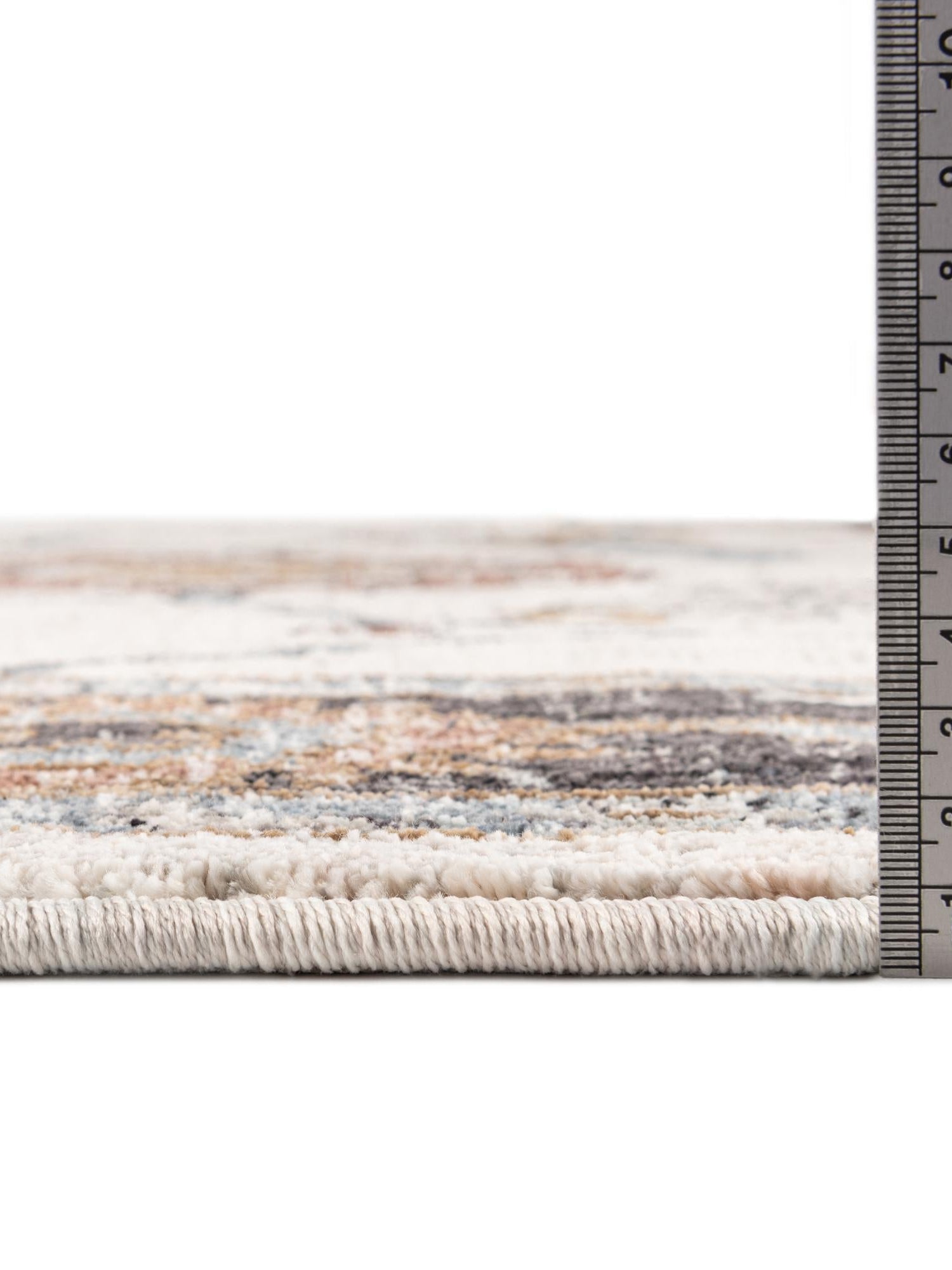 Ivory 2' x 8' Eco Traditional Runner Area Rug 100% Recycled Space Dyed Polyester With Cotton Backing Classic Pattern Carpet for Living, Dining, Office Space for Sale at Rug Engine