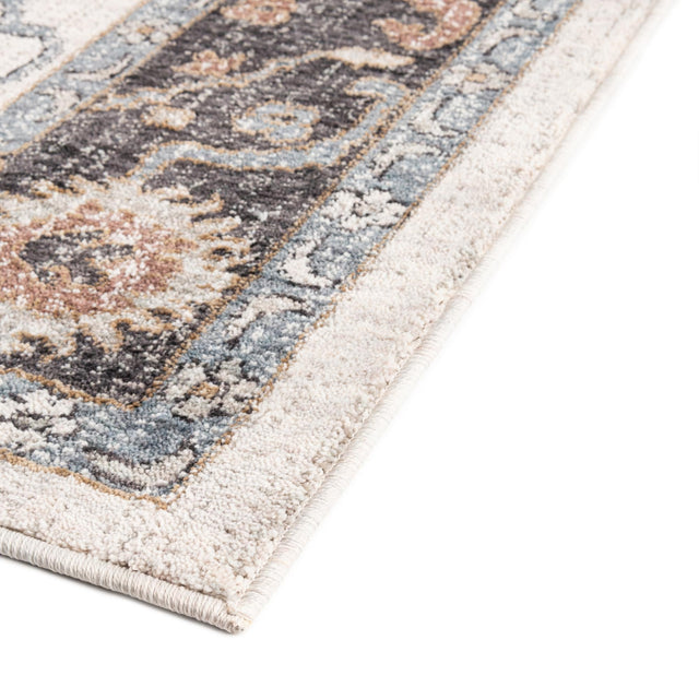 Ivory 2' 7 x 12' Eco Traditional Runner Area Rug 100% Recycled Space Dyed Polyester With Cotton Backing Classic Pattern Carpet for Living, Dining, Office Space for Sale at Rug Engine