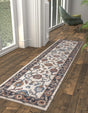 Ivory 2' x 8' Eco Traditional Runner Area Rug 100% Recycled Space Dyed Polyester With Cotton Backing Classic Pattern Carpet for Living, Dining, Office Space for Sale at Rug Engine