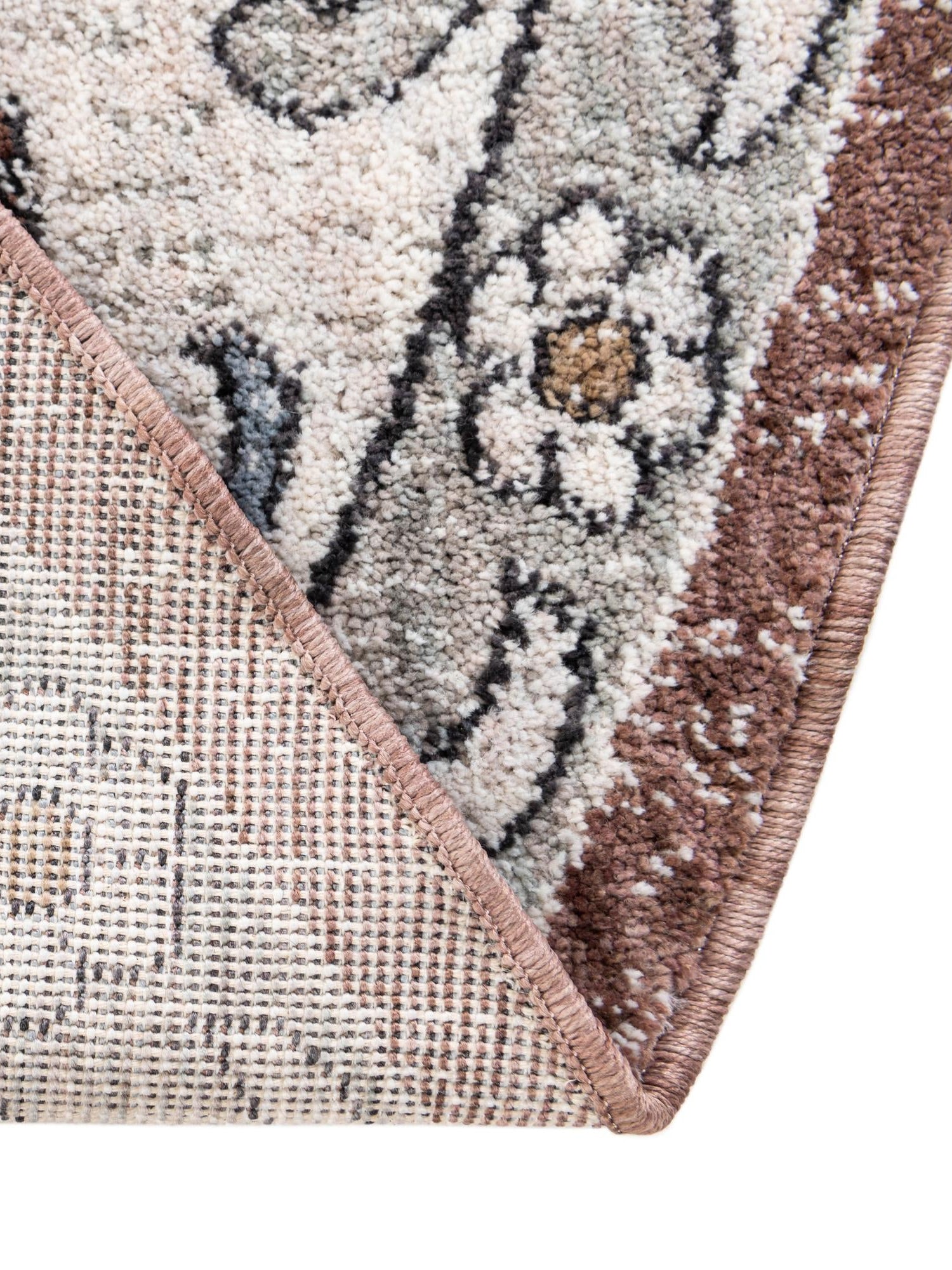 Dusty Rose 7' x 7' Eco Traditional Round Area Rug 100% Recycled Space Dyed Polyester With Cotton Backing Classic Pattern Carpet for Living, Dining, Office Space for Sale at Rug Engine