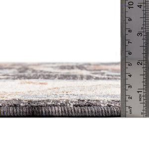 Charcoal Gray 2' x 8' Eco Traditional Runner Area Rug 100% Recycled Space Dyed Polyester With Cotton Backing Classic Pattern Carpet for Living, Dining, Office Space for Sale at Rug Engine