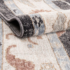 Charcoal Gray 2' 7 x 12' Eco Traditional Runner Area Rug 100% Recycled Space Dyed Polyester With Cotton Backing Classic Pattern Carpet for Living, Dining, Office Space for Sale at Rug Engine