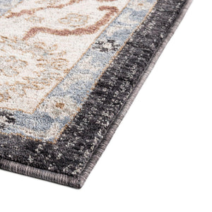 Charcoal Gray 2' x 8' Eco Traditional Runner Area Rug 100% Recycled Space Dyed Polyester With Cotton Backing Classic Pattern Carpet for Living, Dining, Office Space for Sale at Rug Engine