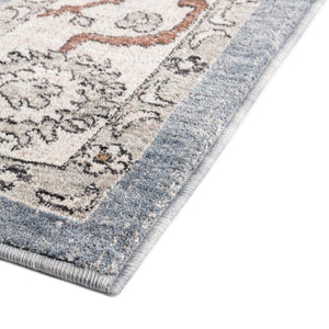 Harbor Blue 7' 10 x 10' Eco Traditional Rectangle Area Rug 100% Recycled Space Dyed Polyester With Cotton Backing Classic Pattern Carpet for Living, Dining, Office Space for Sale at Rug Engine