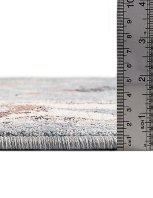 Harbor Blue 7' x 7' Eco Traditional Round Area Rug 100% Recycled Space Dyed Polyester With Cotton Backing Classic Pattern Carpet for Living, Dining, Office Space for Sale at Rug Engine
