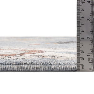 Harbor Blue 2' x 6' Eco Traditional Runner Area Rug 100% Recycled Space Dyed Polyester With Cotton Backing Classic Pattern Carpet for Living, Dining, Office Space for Sale at Rug Engine