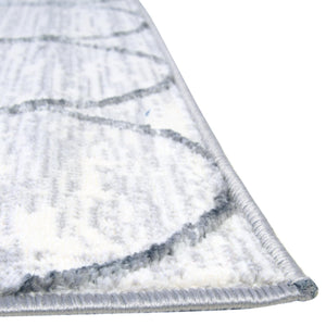 White 5' 3 x 5' 3 Matrix Trellis Octagon Area Rug 100% Polyester Geometric Pattern Modern Carpet for Living, Dining, Bedroom, Office for Sale at Rug Engine