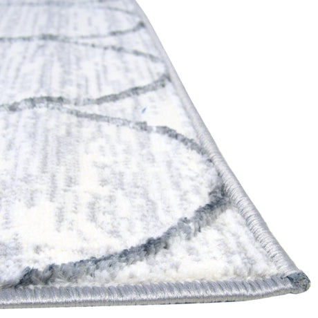 White 5' 3 x 5' 3 Matrix Trellis Octagon Area Rug 100% Polyester Geometric Pattern Modern Carpet for Living, Dining, Bedroom, Office for Sale at Rug Engine