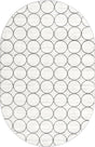 White 5' 3 x 8' Matrix Trellis Oval Area Rug 100% Polyester Geometric Pattern Modern Carpet for Living, Dining, Bedroom, Office for Sale at Rug Engine
