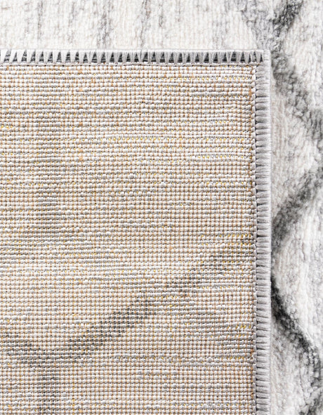 White 5' 3 x 5' 3 Matrix Trellis Octagon Area Rug 100% Polyester Geometric Pattern Modern Carpet for Living, Dining, Bedroom, Office for Sale at Rug Engine