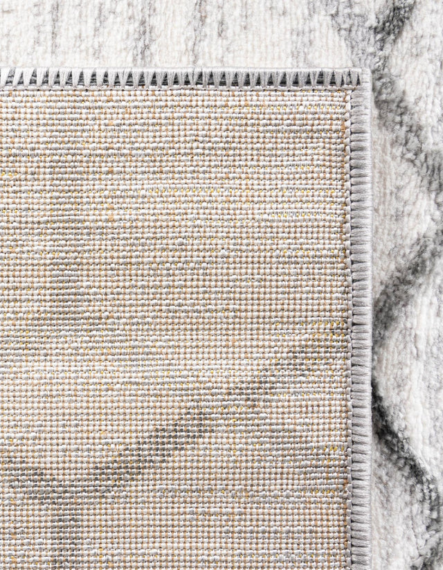 White 5' 3 x 5' 3 Matrix Trellis Octagon Area Rug 100% Polyester Geometric Pattern Modern Carpet for Living, Dining, Bedroom, Office for Sale at Rug Engine