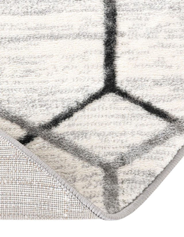 White 5' 3 x 8' Matrix Trellis Oval Area Rug 100% Polyester Geometric Pattern Modern Carpet for Living, Dining, Bedroom, Office for Sale at Rug Engine