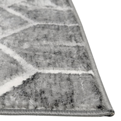 Grey 5' 3 x 5' 3 Matrix Trellis Octagon Area Rug 100% Polyester Geometric Pattern Modern Carpet for Living, Dining, Bedroom, Office for Sale at Rug Engine