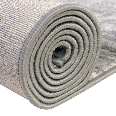 Grey 5' 3 x 5' 3 Matrix Trellis Octagon Area Rug 100% Polyester Geometric Pattern Modern Carpet for Living, Dining, Bedroom, Office for Sale at Rug Engine