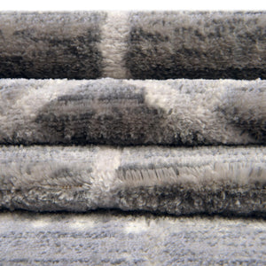 Grey 5' 3 x 5' 3 Matrix Trellis Octagon Area Rug 100% Polyester Geometric Pattern Modern Carpet for Living, Dining, Bedroom, Office for Sale at Rug Engine