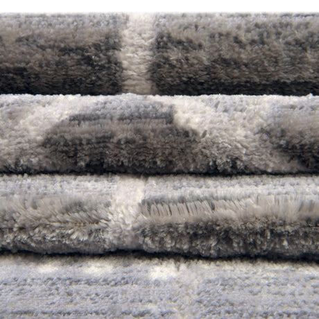 Grey 5' 3 x 5' 3 Matrix Trellis Octagon Area Rug 100% Polyester Geometric Pattern Modern Carpet for Living, Dining, Bedroom, Office for Sale at Rug Engine
