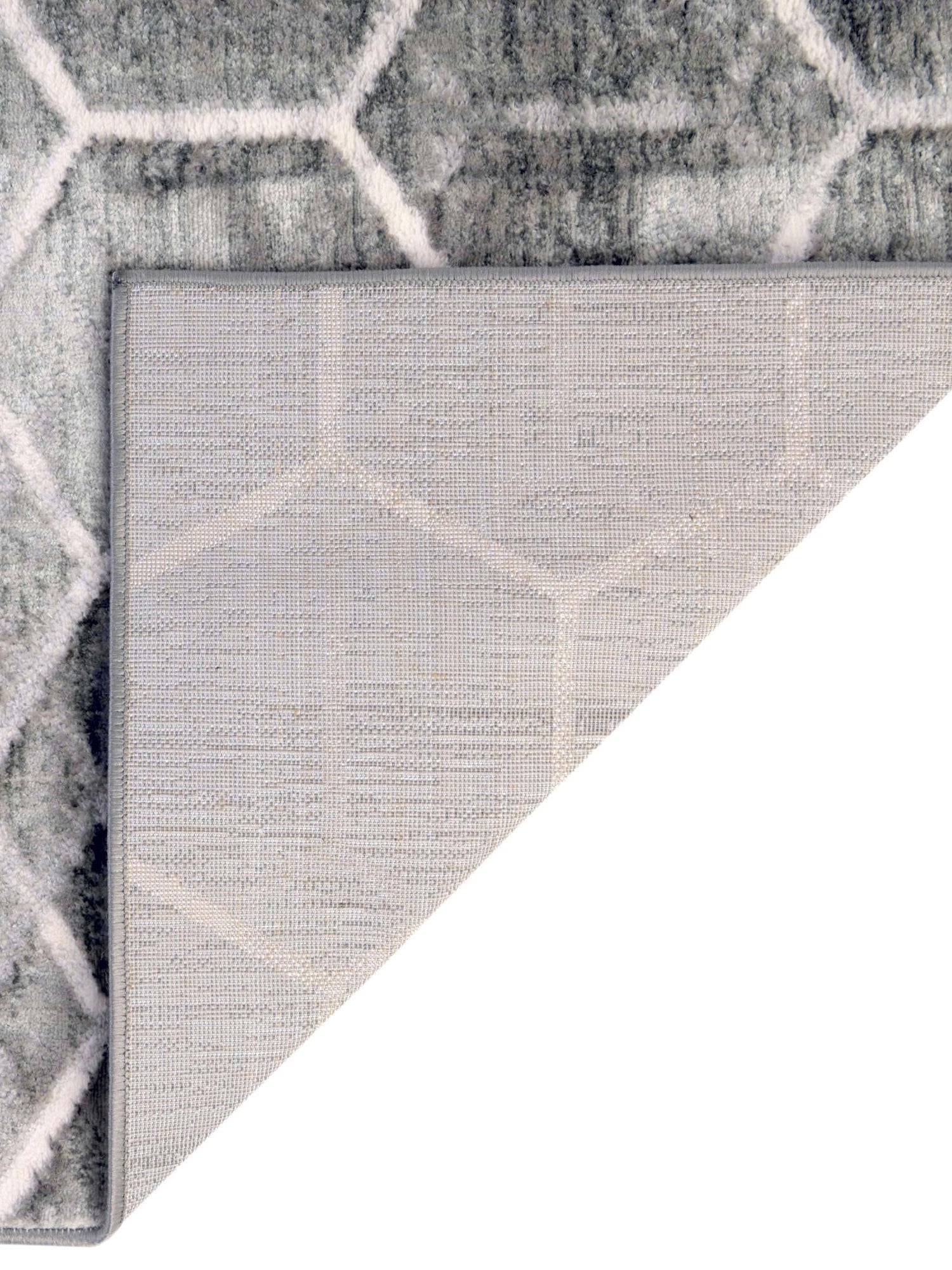 Grey 7' x 7' Matrix Trellis Square Area Rug 100% Polyester Geometric Pattern Modern Carpet for Living, Dining, Bedroom, Office for Sale at Rug Engine