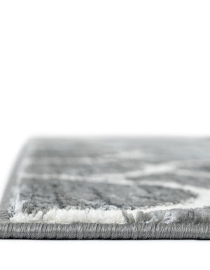 Gray 5' 3 x 5' 3 Matrix Trellis Octagon Area Rug 100% Polyester Geometric Pattern Modern Carpet for Living, Dining, Bedroom, Office for Sale at Rug Engine