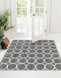 Gray 7' 10 x 7' 10 Matrix Trellis Square Area Rug 100% Polyester Geometric Pattern Modern Carpet for Living, Dining, Bedroom, Office for Sale at Rug Engine