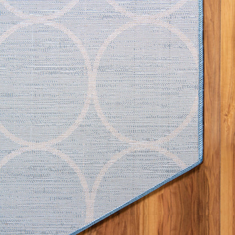 Blue 5' 3 x 5' 3 Matrix Trellis Octagon Area Rug 100% Polyester Geometric Pattern Modern Carpet for Living, Dining, Bedroom, Office for Sale at Rug Engine