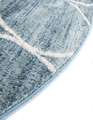 Blue 5' 3 x 8' Matrix Trellis Oval Area Rug 100% Polyester Geometric Pattern Modern Carpet for Living, Dining, Bedroom, Office for Sale at Rug Engine