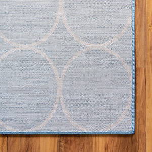 Blue 7' x 7' Matrix Trellis Square Area Rug 100% Polyester Geometric Pattern Modern Carpet for Living, Dining, Bedroom, Office for Sale at Rug Engine