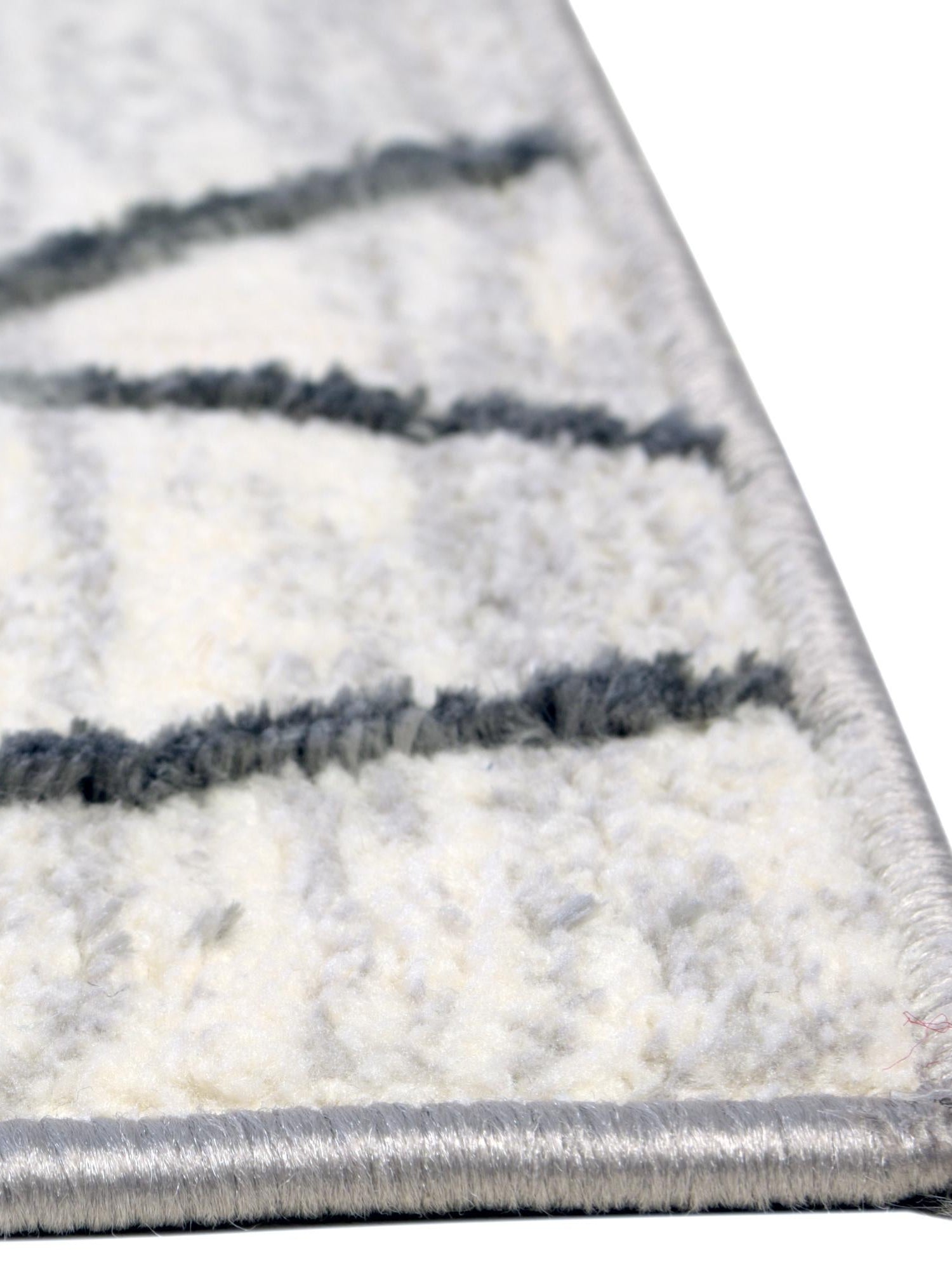 White 5' 3 x 5' 3 Matrix Trellis Square Area Rug 100% Polyester Geometric Pattern Modern Carpet for Living, Dining, Bedroom, Office for Sale at Rug Engine