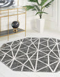 Gray 5' 3 x 5' 3 Matrix Trellis Octagon Area Rug 100% Polyester Geometric Pattern Modern Carpet for Living, Dining, Bedroom, Office for Sale at Rug Engine